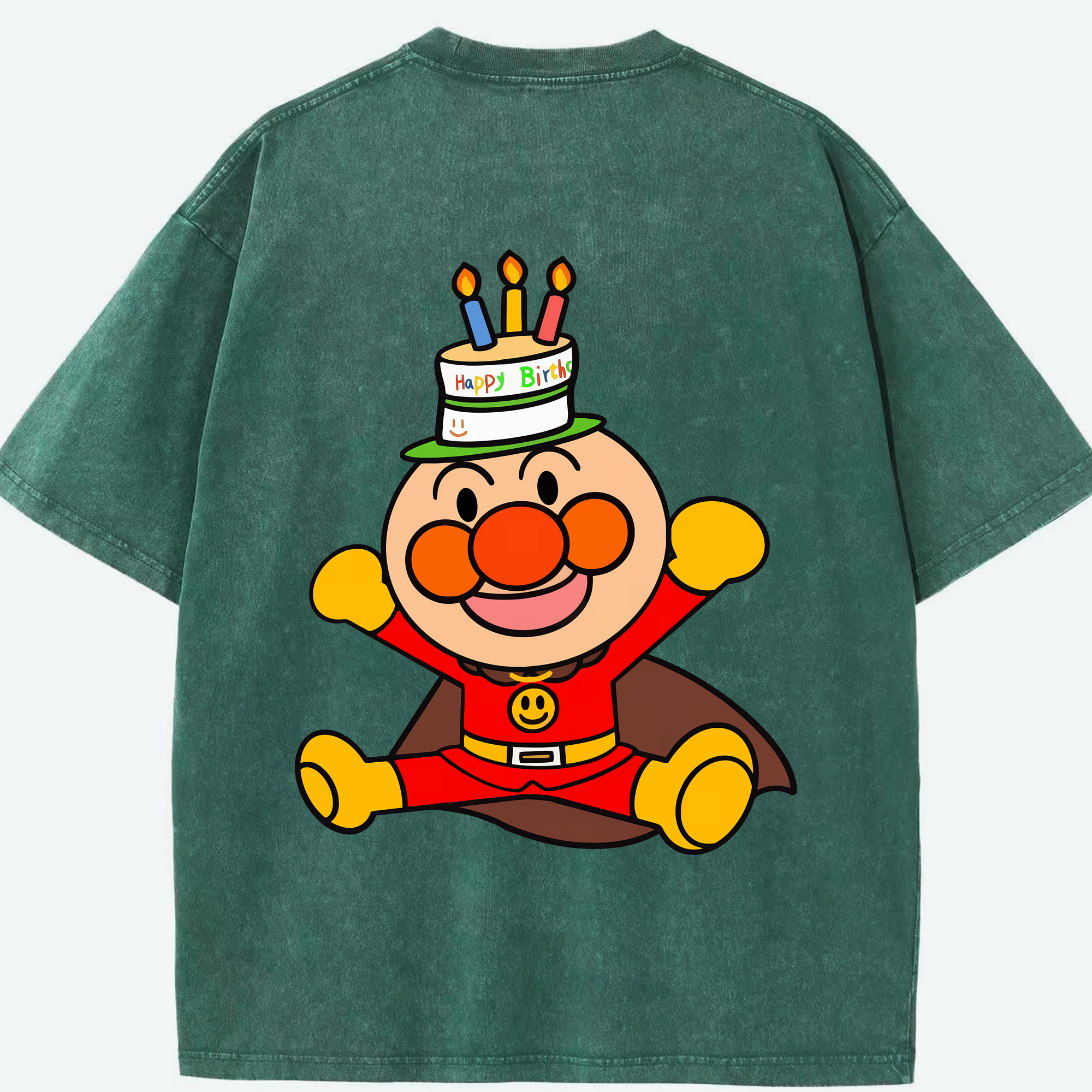 （画像用） アンパンマン Anpanman 綿100% ヴィンテージ風 半袖Tシャツ（背面プリント）